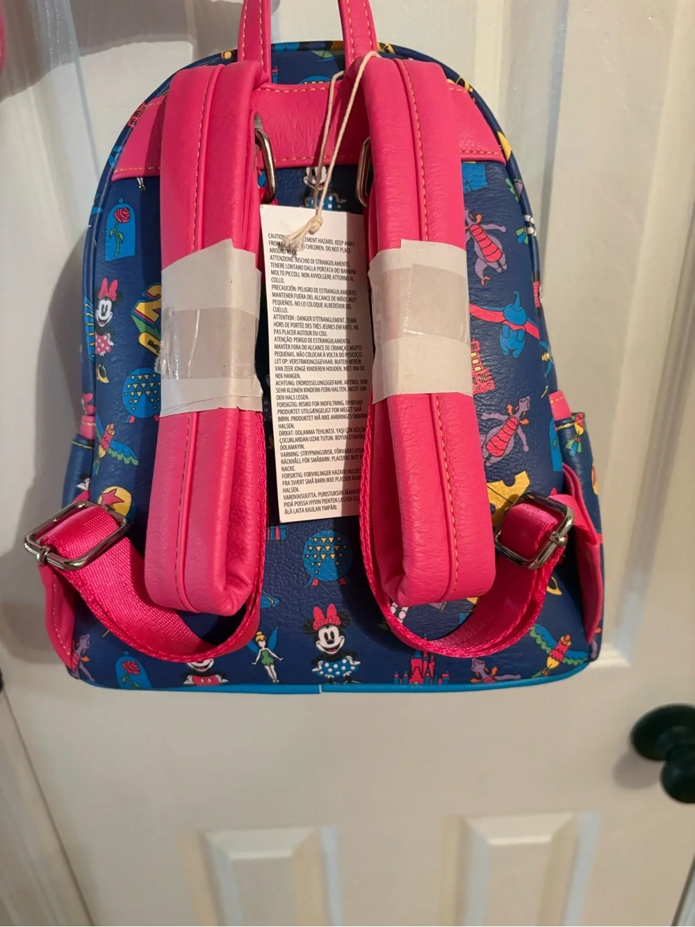 Loungefly Navy 2024 Disney Parks Kids Mini Backpack with Colorful Icons